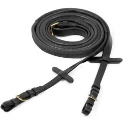 Schockemöhle Zügel Gummi Mit Schnallen Schwarz/Silber -Reitsportbedarf Verkäufe 1103 00016 rubberreins blackgold.00992f