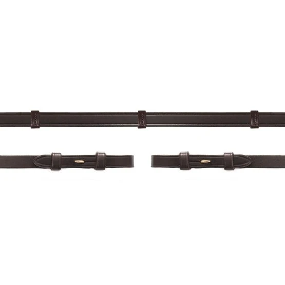 Schockemöhle Zügel Glatt Leder Mit Stops Dunkelbraun/Silber 5 Schockemöhle Zügel Glatt Leder Mit Stops Dunkelbraun/Silber – Bild 3