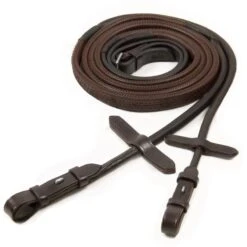Schockemöhle Zügel Premium Gummi Schwarz/Silber Warmblut -Reitsportbedarf Verkäufe 1103 00029 rubberreins darkbrownsilver.b46090