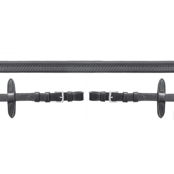 Schockemöhle Zügel Neo Line Gummi Schwarz/Silber 4 Schockemöhle Zügel Neo Line Gummi Schwarz/Silber – Bild 2