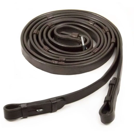 Schockemöhle Zügel Glatt Leder Mit Stops Dunkelbraun/Silber 3 Schockemöhle Zügel Glatt Leder Mit Stops Dunkelbraun/Silber