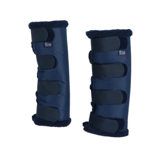 Shires Transportgamaschen Kurz Fleece Unterlegt Navy Vollblut