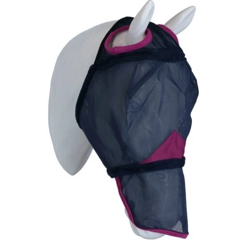 Weatherbeeta Fliegenmaske Comfitec Durable Mesh Mit Nase Navy/Lila