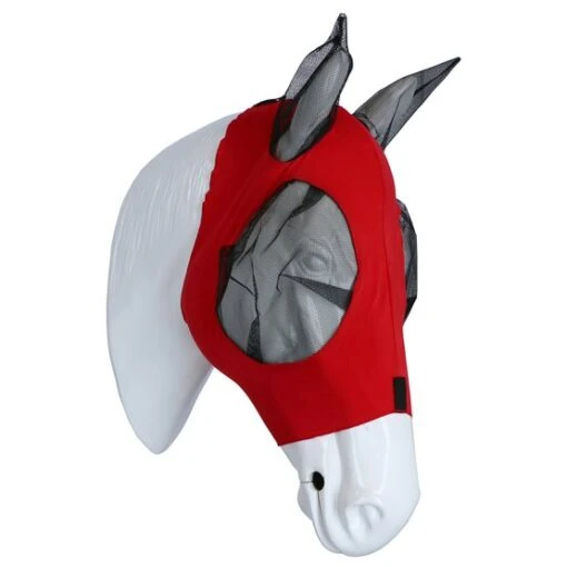Weatherbeeta Fliegenmaske Stretch Bug Eye Saver Mit Ohren Rot/schwarz