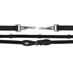 Kavalkade Zügel Gummi Mit Karabinern Schwarz