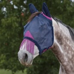 Weatherbeeta Fliegenmaske Comfitec Deluxe Durable Mesh Mit Ohren Und Fransen Schwarz/Lila -Reitsportbedarf Verkäufe agradi 44946874 4.0015f3