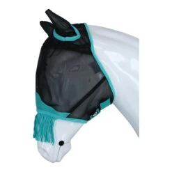 Weatherbeeta Fliegenmaske Comfitec Deluxe Fine Mesh Mit Ohren Und Fransen Schwarz/Türkis -Reitsportbedarf Verkäufe agradi 44946934 3.584a52 1