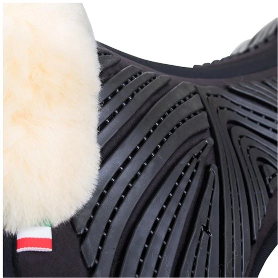 BR Sattelunterlage Memory Foam & Gel Sheepskin Schwar/Naturell L 4 BR Sattelunterlage Memory Foam & Gel Sheepskin Schwar/Naturell L – Bild 2