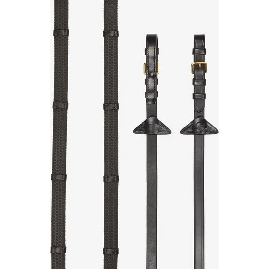 LeMieux Zügel Arika Soft Rubber With Stopper Braun/Messing 3 LeMieux Zügel Arika Soft Rubber With Stopper Braun/Messing