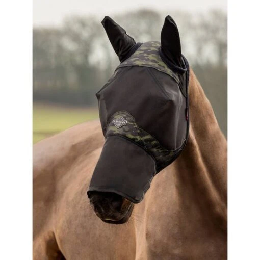 LeMieux Fliegenmaske Full VisorTek Camo Grün