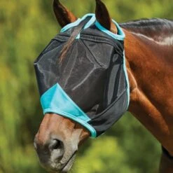 Weatherbeeta Fliegenmaske Comfitec Deluxe Fine Mesh Navy/Türkis -Reitsportbedarf Verkäufe wb 1006938000 blackturquoise wb fly mask image hero null.60e7bb 1