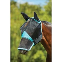 Weatherbeeta Fliegenmaske Comfitec Deluxe Fine Mesh Mit Ohren Und Nase Navy/Türkis -Reitsportbedarf Verkäufe wb 1006941000 blackturquoise wb fly mask ears nose image hero null.ad8faa