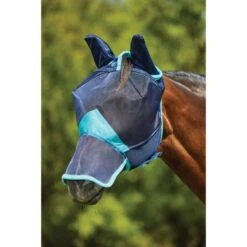 Weatherbeeta Fliegenmaske Comfitec Deluxe Fine Mesh Mit Ohren Und Nase Navy/Türkis -Reitsportbedarf Verkäufe wb 1006941000 navyturquoise wb fly mask ears image hero null.8f75bd